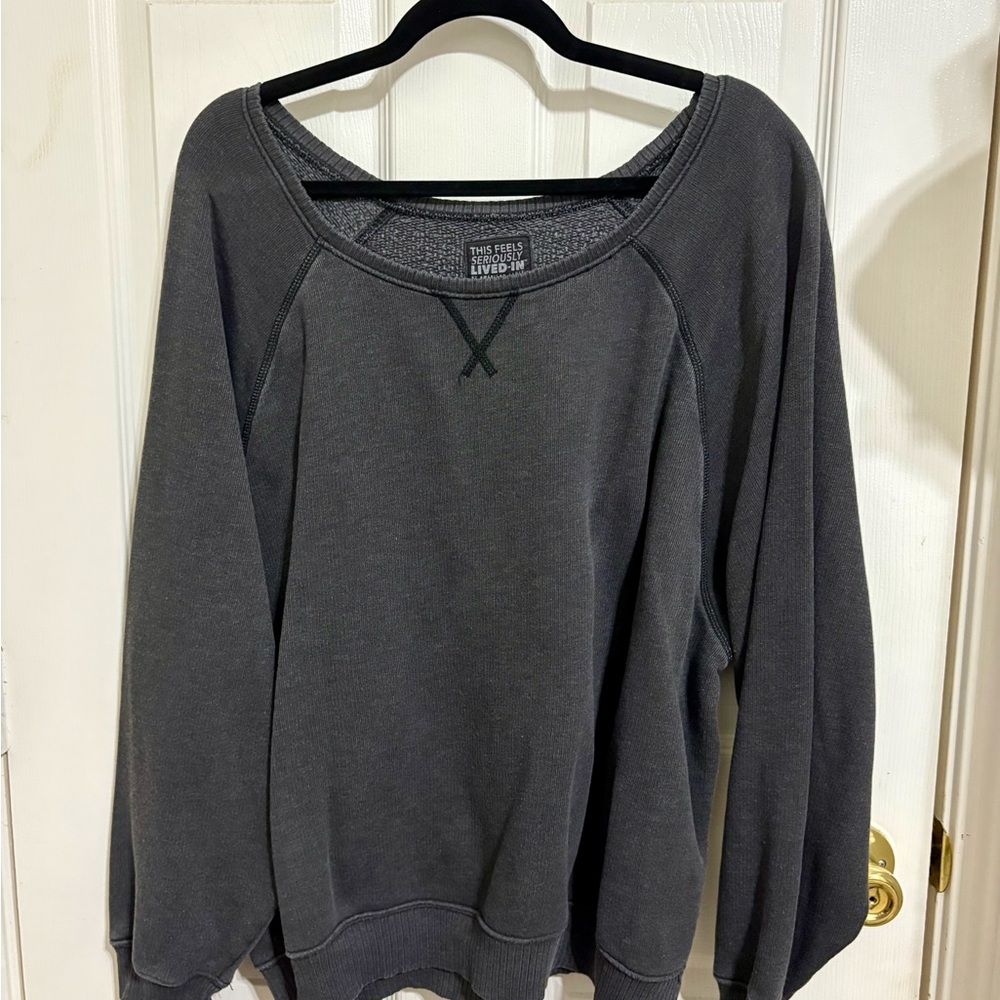 Gray off the shoulder American Eagle Sweatshirt